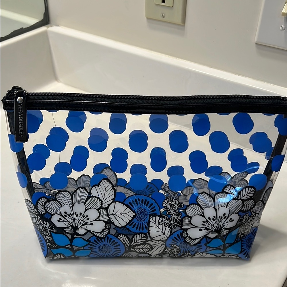Vera Bradley Blue Floral Cosmetic Bag